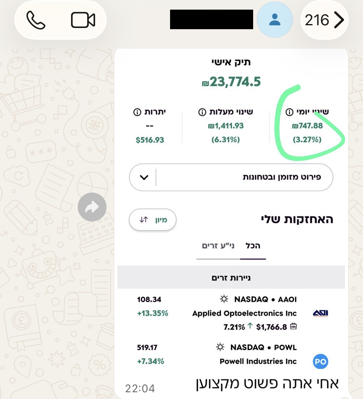צילום מסך של חבר בקהילה 8