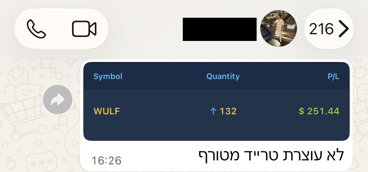 צילום מסך של חבר בקהילה 15